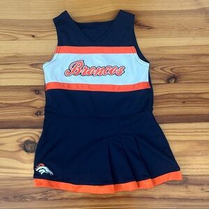 EUC Denver Broncos Cheerleader Dress Girls Size 4 Small Navy Orange